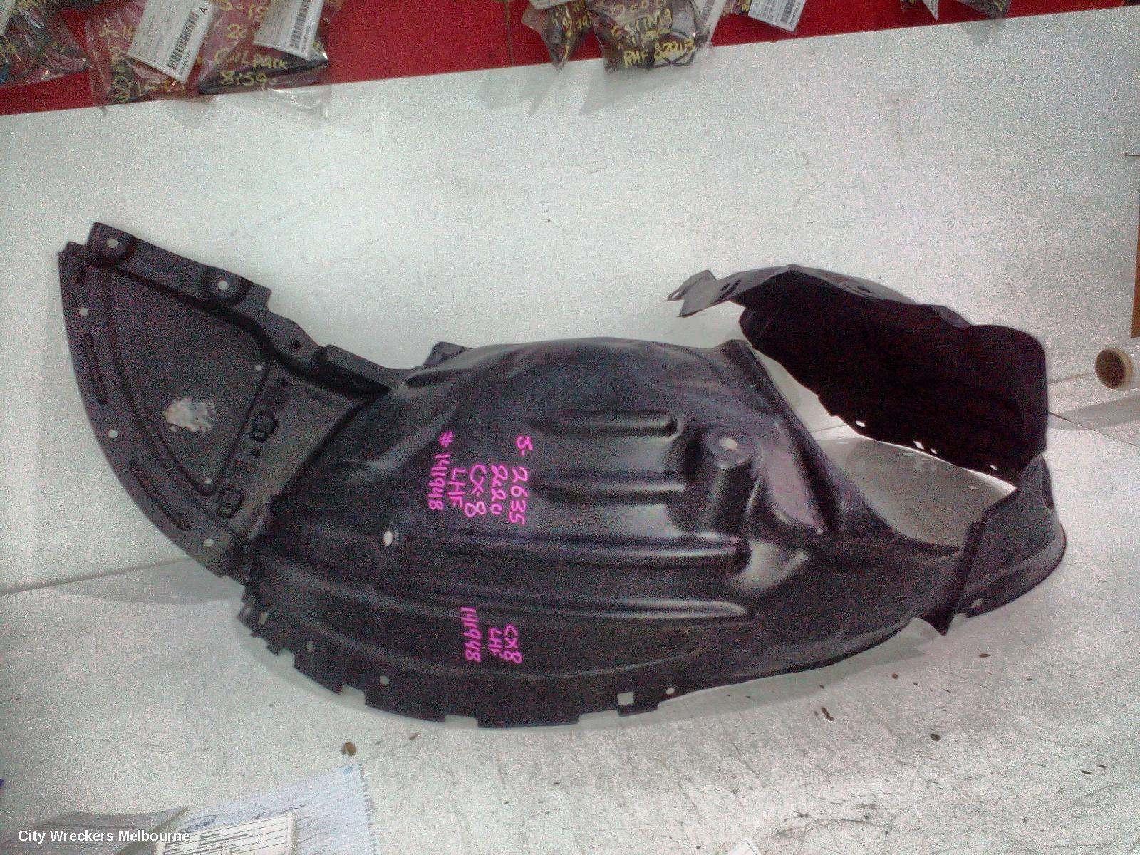 MAZDA CX8 LEFT GUARD LINER, KG, FRONT, 05/2018 - 12/2023