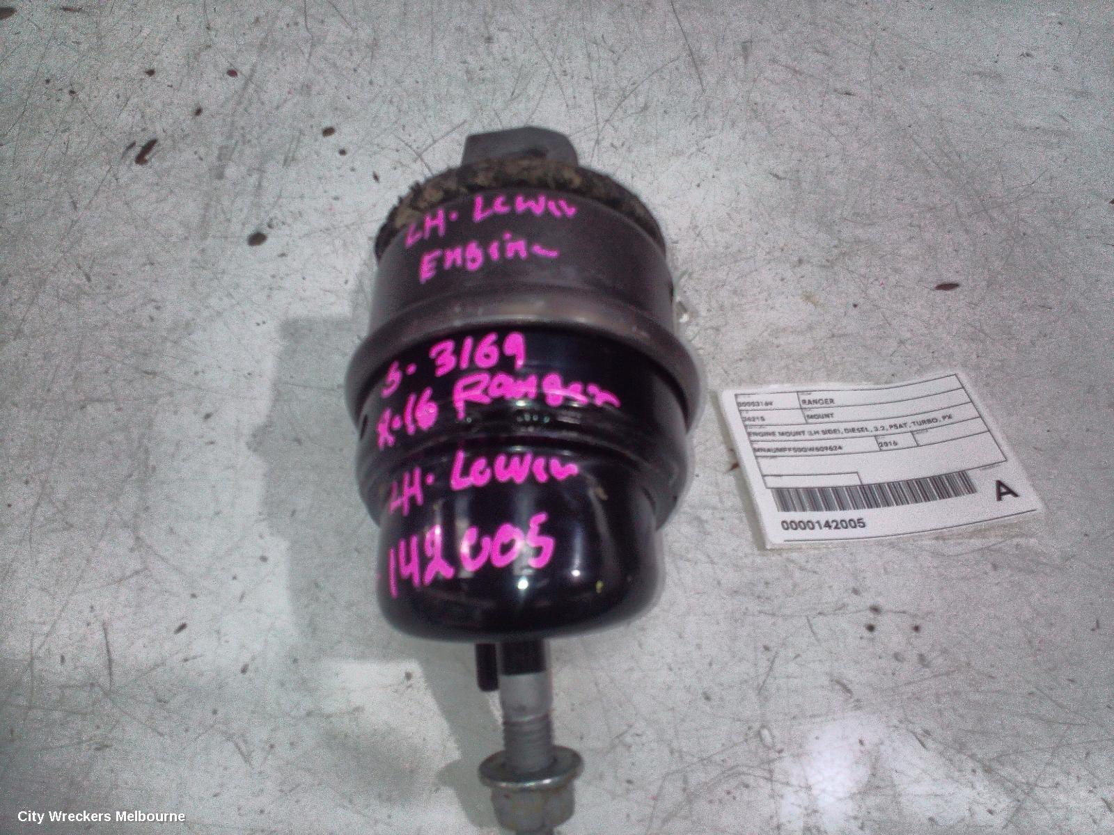 FORD RANGER MOUNT, ENGINE MOUNT (LH SIDE), DIESEL, 3.2, P5AT, TURBO, PX SERIES 2-3, 06/2015 - 04/2022