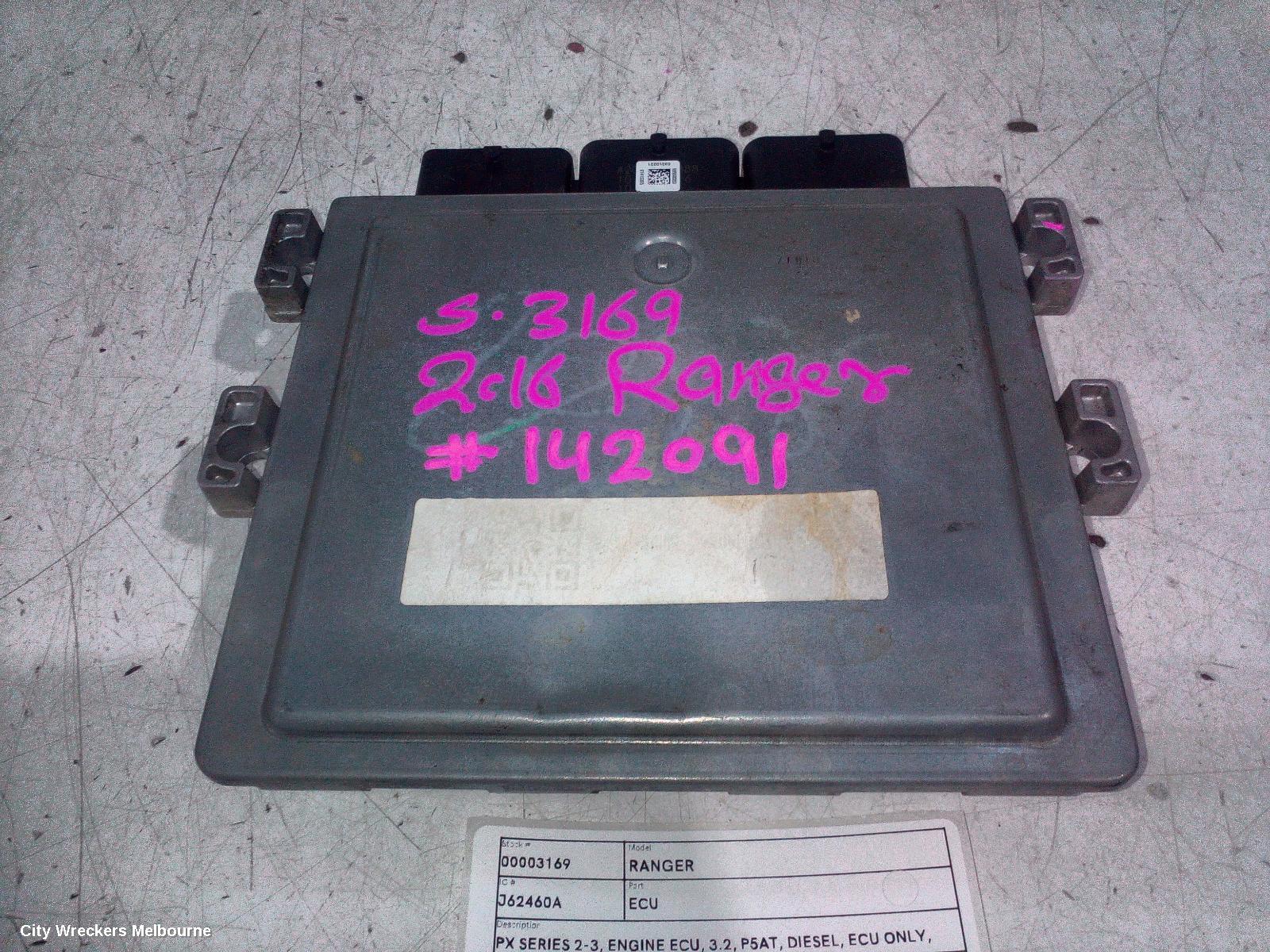 FORD RANGER ECU, PX SERIES 2-3, ENGINE ECU, 3.2, P5AT, DIESEL, ECU ONLY, P/N EB3G12A650KE, 06/2015 - 04/2022