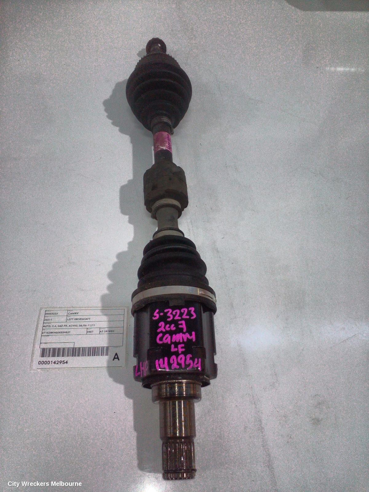 TOYOTA CAMRY LEFT DRIVESHAFT, AUTO, 2.4, 2AZ-FE, ACV40, 06/2006 - 11/2011