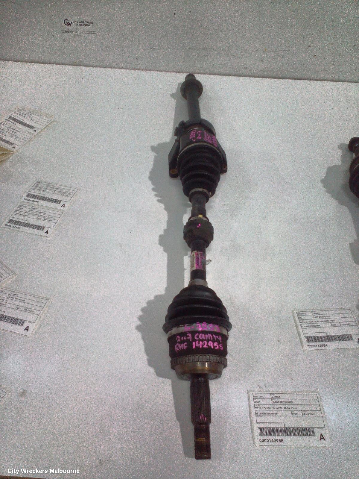 TOYOTA CAMRY RIGHT DRIVESHAFT, AUTO, 2.4, 2AZ-FE, ACV40, 06/2006 - 11/2011