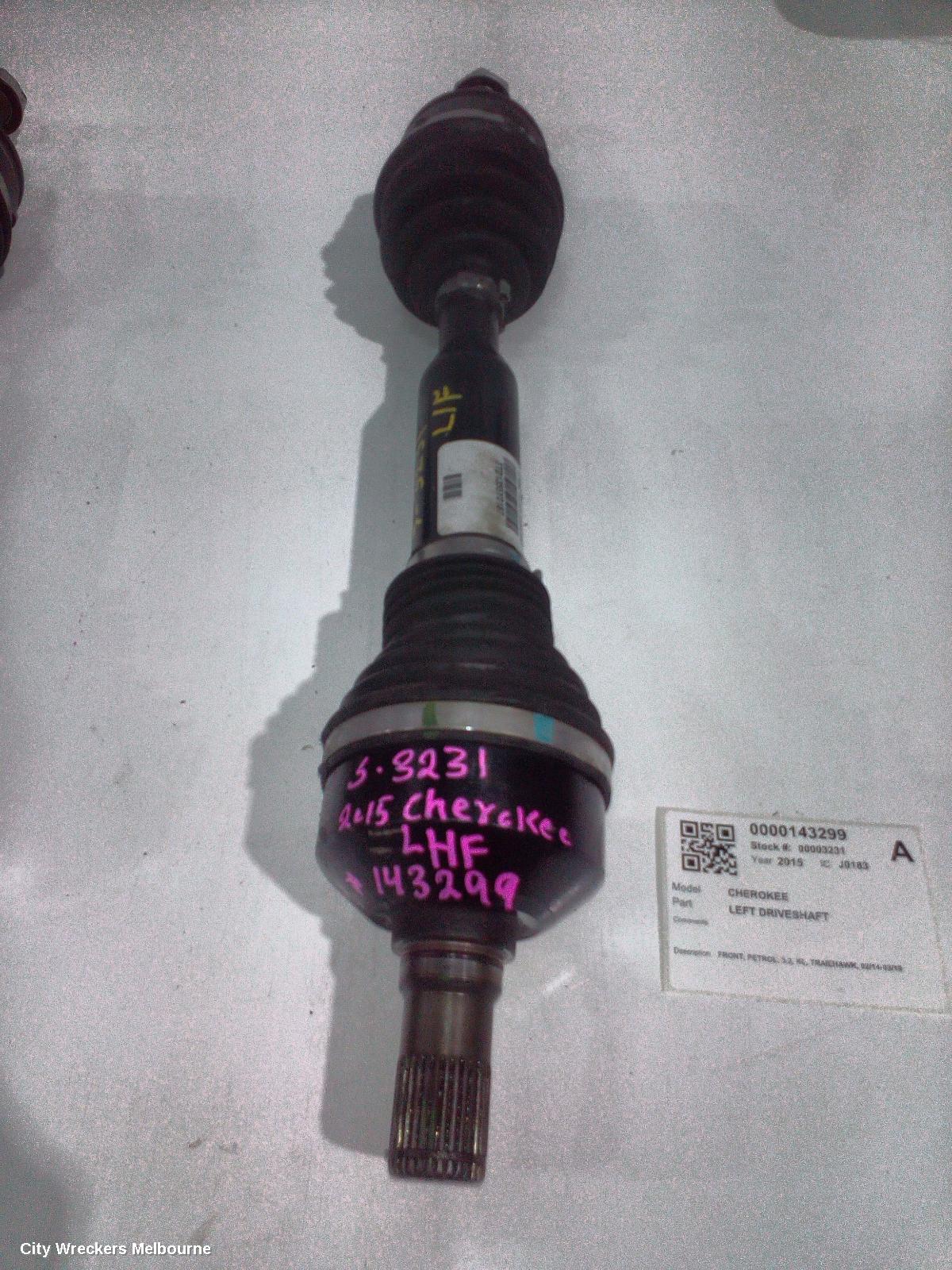 JEEP CHEROKEE LEFT DRIVESHAFT, FRONT, PETROL, 3.2, KL, TRAILHAWK, 02/2014 - 03/2018