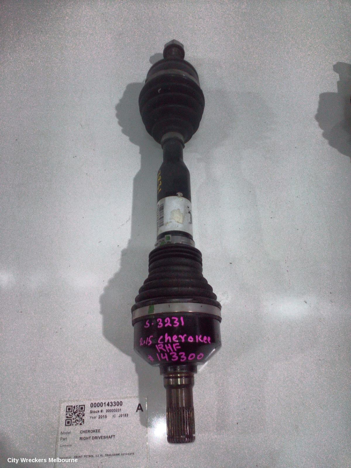 JEEP CHEROKEE RIGHT DRIVESHAFT, FRONT, PETROL, 3.2, KL, TRAILHAWK, 02/2014 - 03/2018