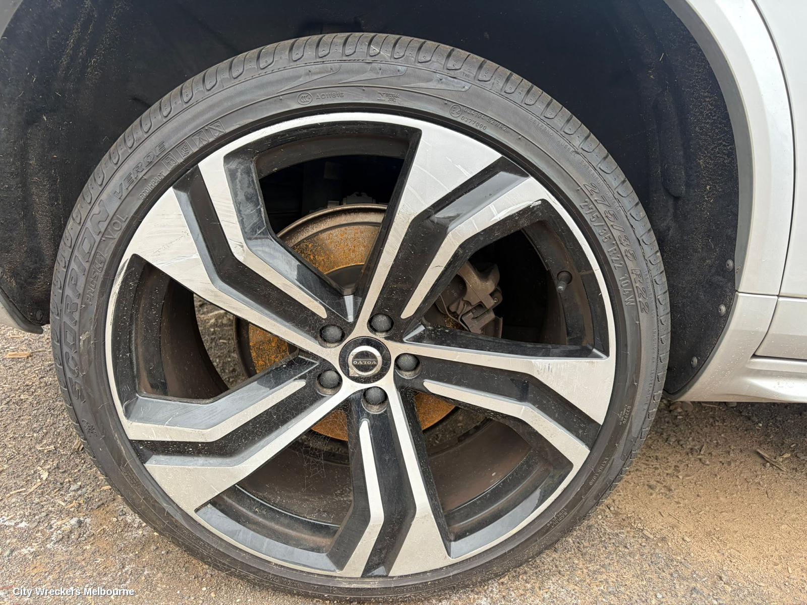 VOLVO XC90 WHEEL MAG, FACTORY, 22X9IN, 5 TURBINE SPOKE, SILVER/BLACK, MK2, 04/2015 - 08/2022