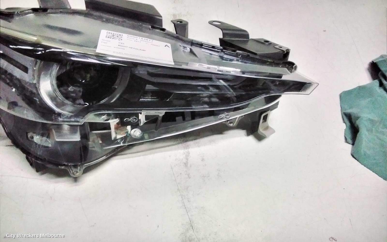 MAZDA CX5 RIGHT HEADLAMP, NON AFS, NON ADAPTIVE, NON DAYTIME RUNNING LAMP, W/ SIGNATURE LIGHTS TYPE, KF, 02/2017 - 08/2021