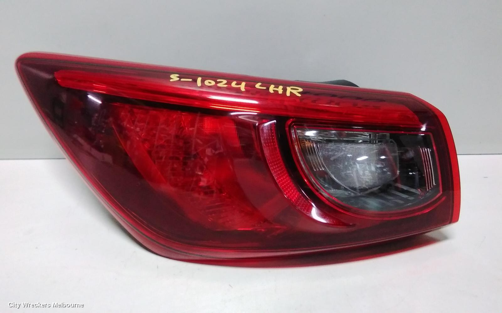 MAZDA CX3 LEFT TAILLIGHT, DK, IN BODY, W/ HALOGEN TYPE, 03/2015 ONWARDS