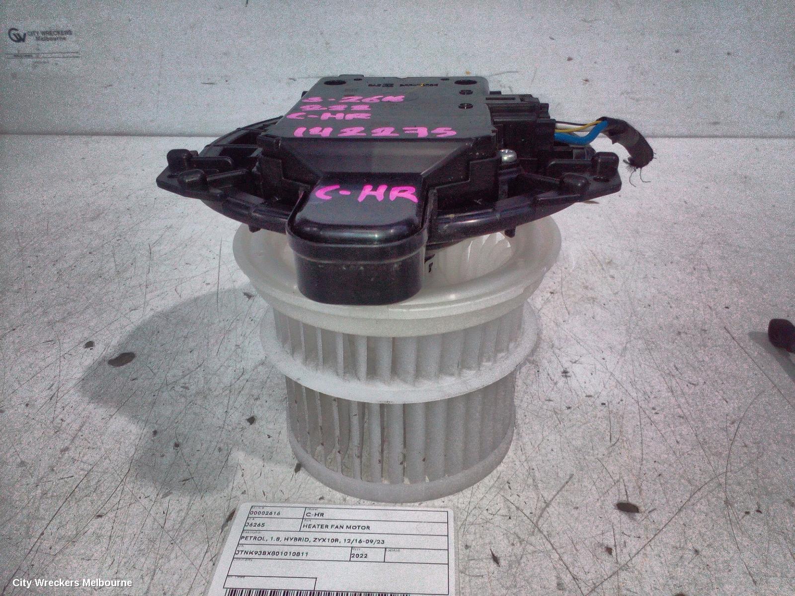 TOYOTA C-HR HEATER FAN MOTOR, PETROL, 1.8, HYBRID, ZYX10R, 12/2016 - 09/2023