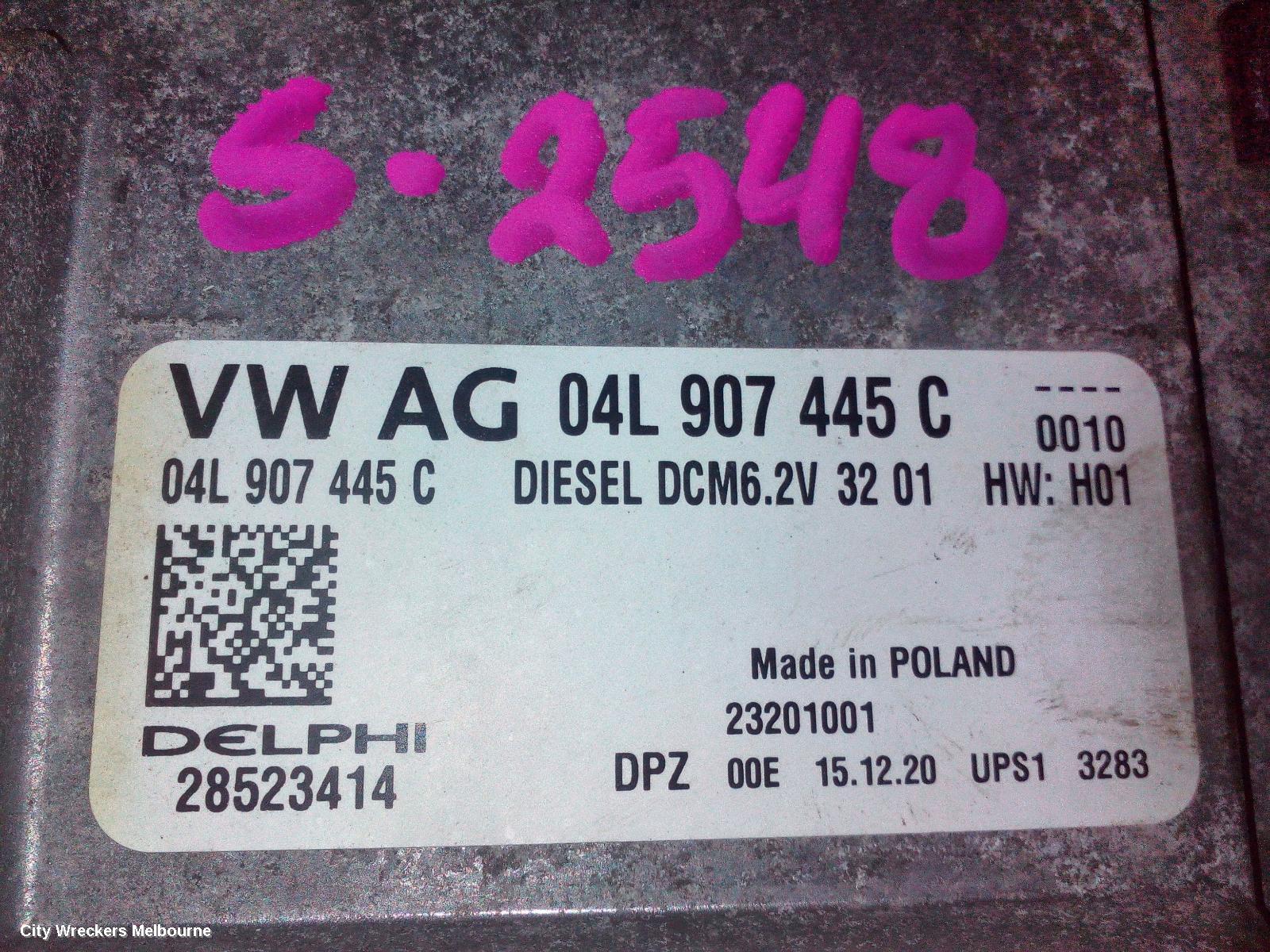 VOLKSWAGEN CRAFTER ECU, ENGINE ECU, 2.0, DIESEL, DAVA CODE, ECU ONLY, SY1, 08/2017 ONWARDS