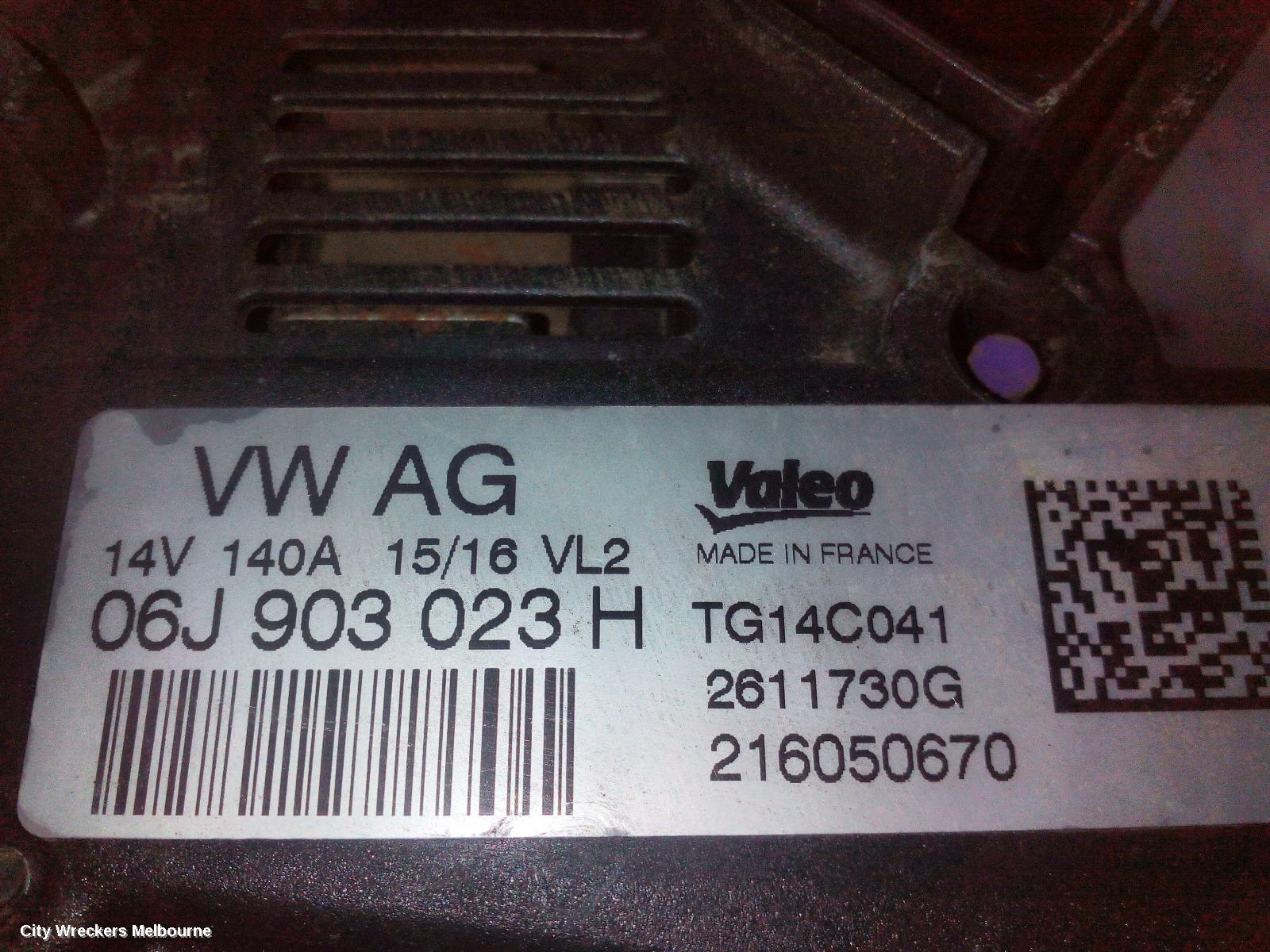 VOLKSWAGEN PASSAT ALTERNATOR, PETROL, 1.8, CJSA CODE, VALEO, B8/MK7, 06/2015 - 10/2019