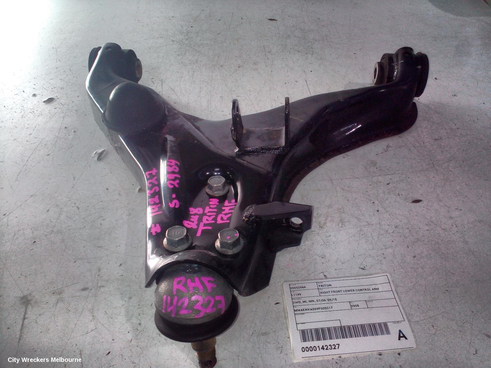 MITSUBISHI TRITON RIGHT FRONT LOWER CONTROL ARM, 2WD, ML-MN, 07/2006 - 04/2015