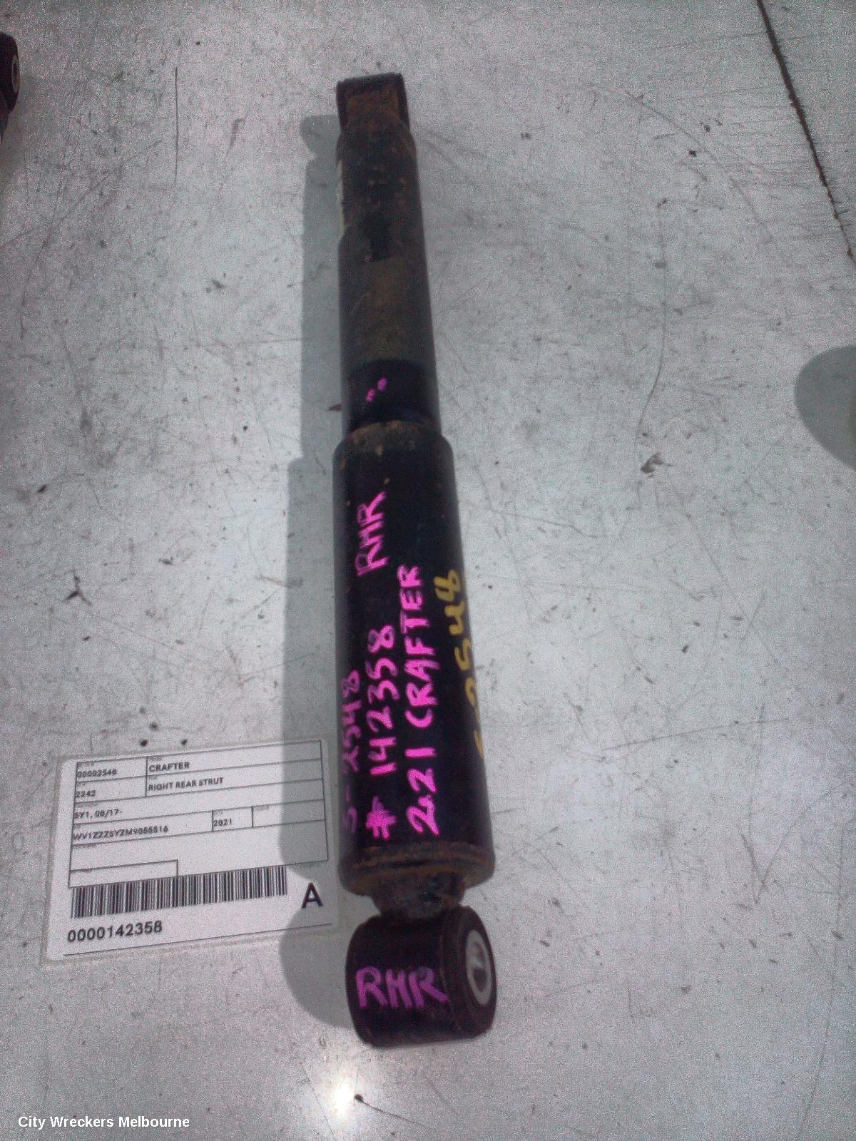 VOLKSWAGEN CRAFTER RIGHT REAR STRUT, SY1, 08/2017 ONWARDS