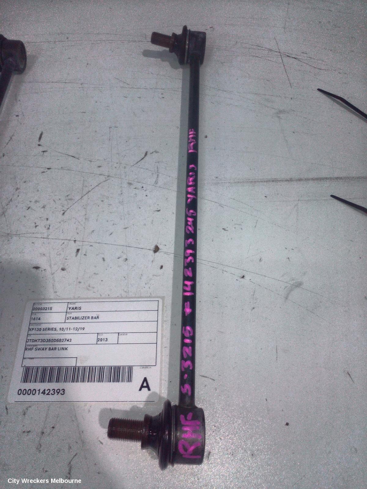 TOYOTA YARIS STABILISER BAR, XP130 SERIES, 10/2011 - 12/2019