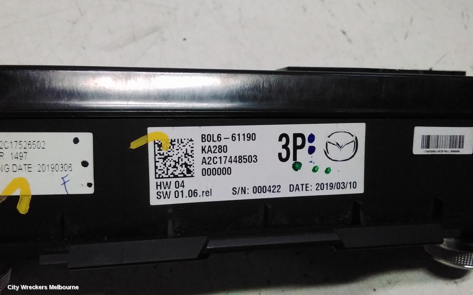 MAZDA 3 HEATER/AC CONTROLS, DUAL ZONE CLIMATE TYPE, BP, 03/2019 ONWARDS