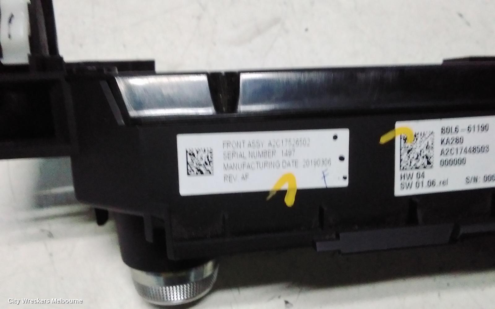 MAZDA 3 HEATER/AC CONTROLS, DUAL ZONE CLIMATE TYPE, BP, 03/2019 ONWARDS