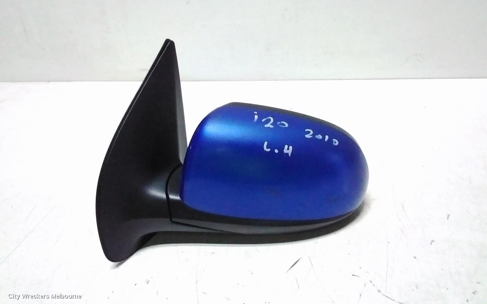 HYUNDAI I20 LEFT DOOR MIRROR, PB, MANUAL FOLDING, NON FLASHER TYPE, 04/2010 - 12/2015
