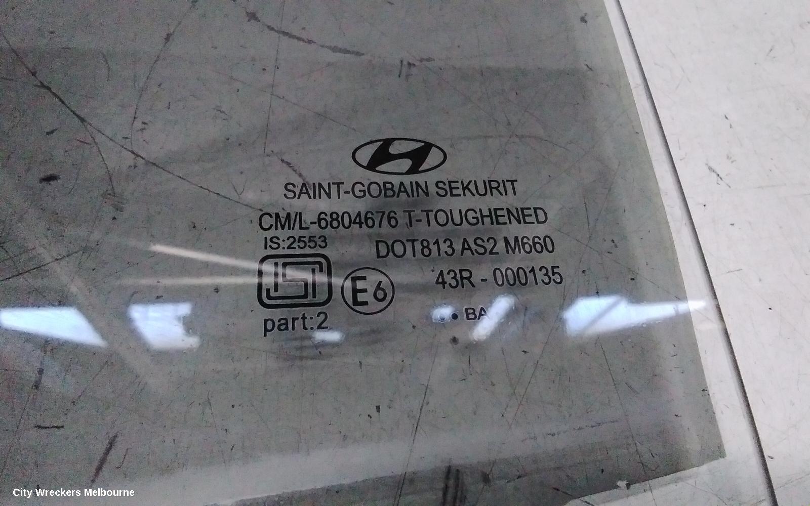 HYUNDAI I30 LEFT REAR DOOR WINDOW, FD, HATCH, 09/2007 - 04/2012