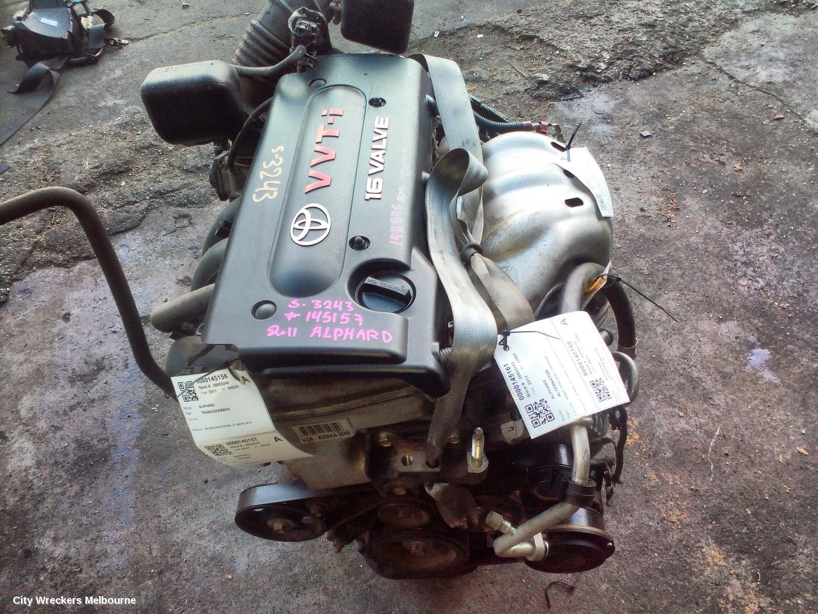 TOYOTA ALPHARD ENGINE, 2ND GEN, PETROL, 2.4, 2AZ-FE, 08-15