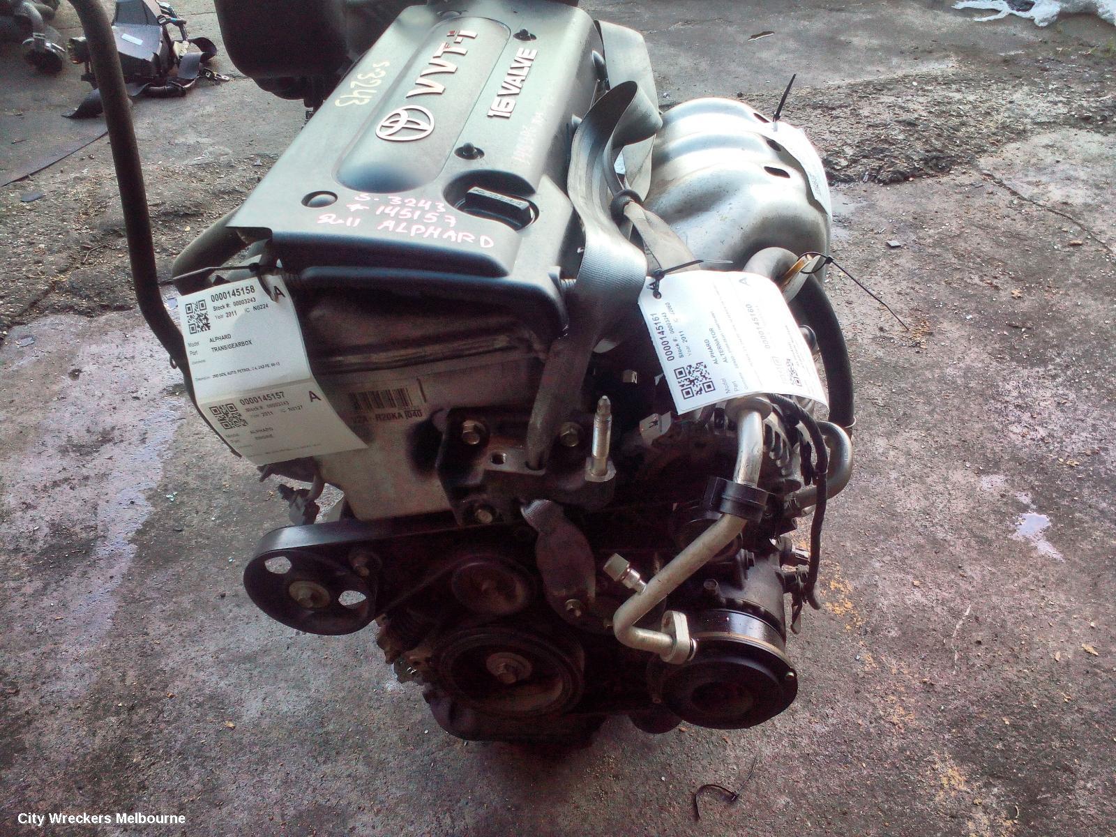 TOYOTA ALPHARD ENGINE, 2ND GEN, PETROL, 2.4, 2AZ-FE, 08-15