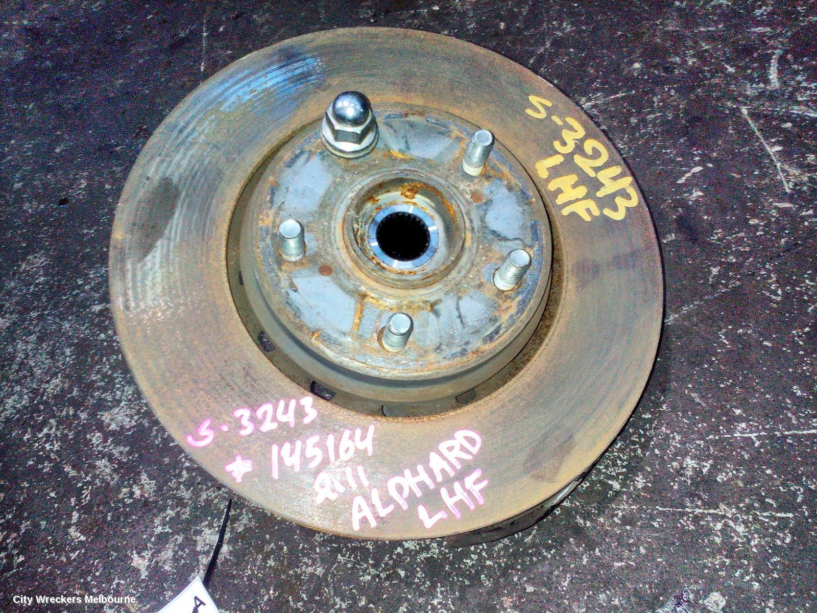 TOYOTA ALPHARD LEFT FRONT HUB ASSEMBLY, 20 SERIES, 08-15 (IMPORT)