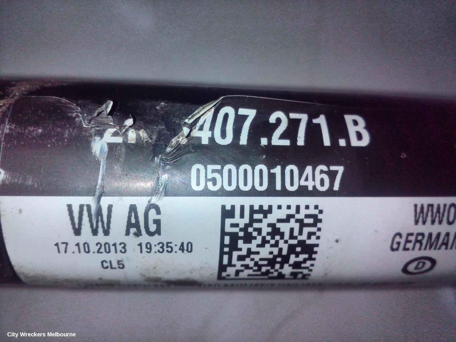 VOLKSWAGEN CADDY LEFT DRIVESHAFT, DIESEL, 1.6, AUTO T/M, 2K, 08/2010 - 06/2015