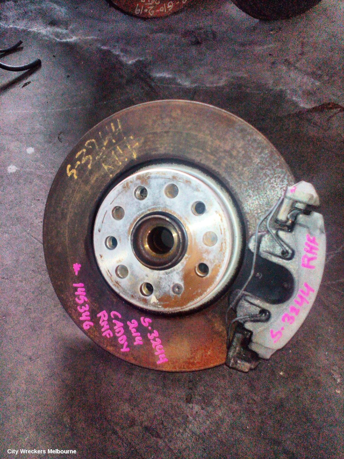 VOLKSWAGEN CADDY RIGHT FRONT HUB ASSEMBLY, 2K, MAXI, ABS TYPE, 04/2008 - 06/2015