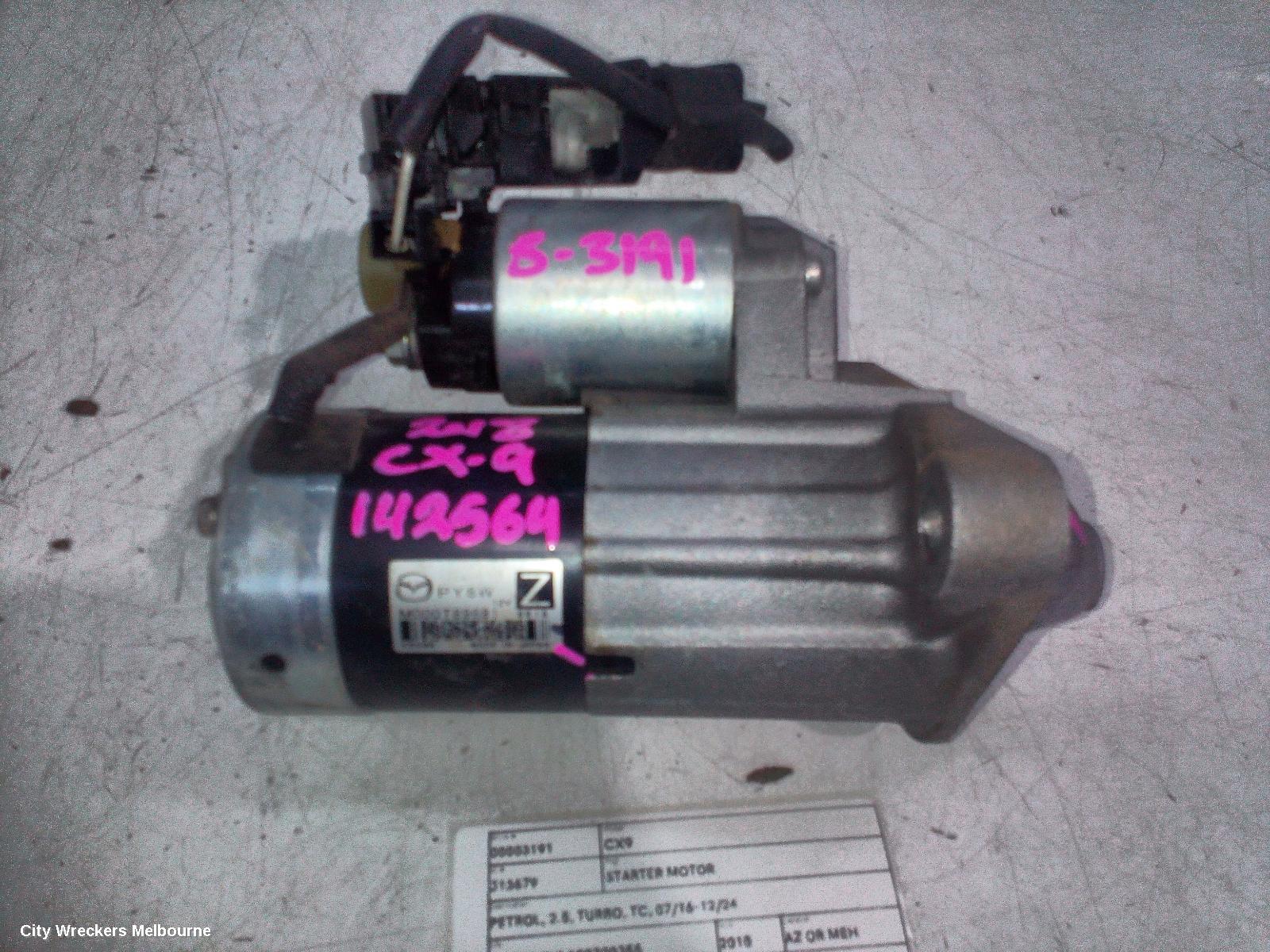 MAZDA CX9 STARTER, PETROL, 2.5, TURBO, TC, 07/2016 - 12/2024