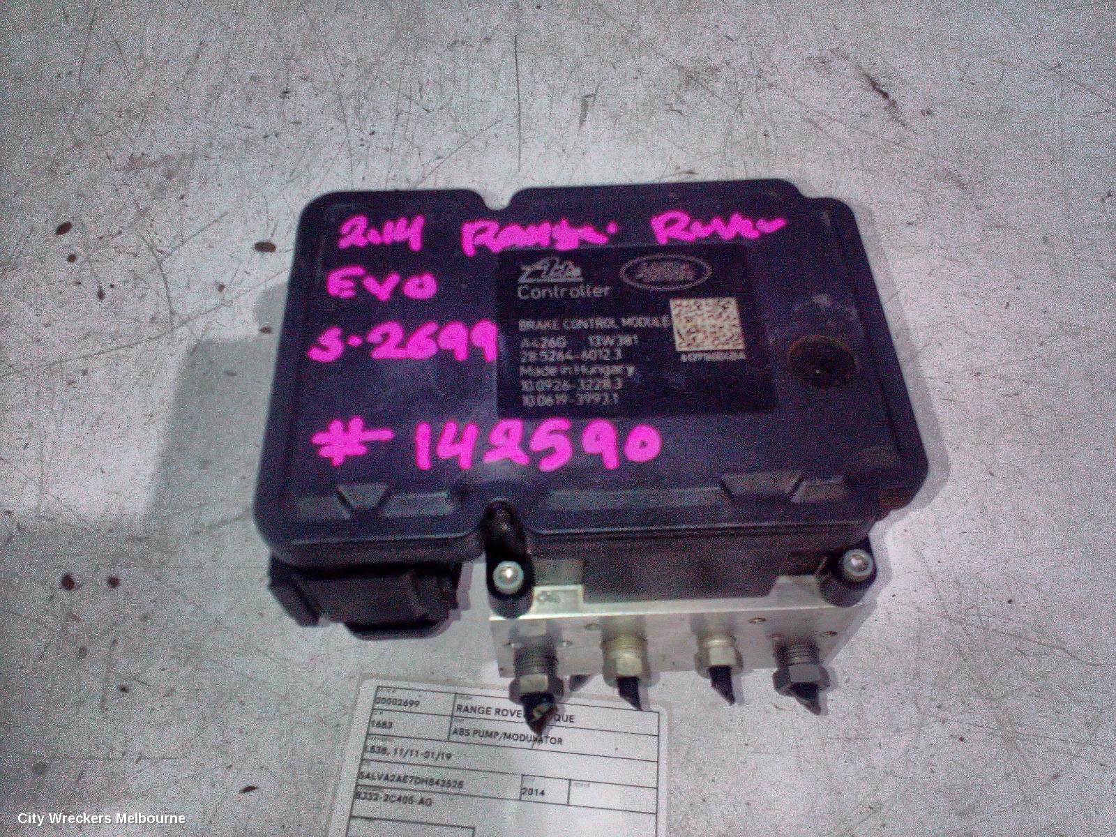 LAND ROVER RANGEROVER EVOQUE ABS PUMP/MODULATOR, L538, 11/2011 - 01/2019