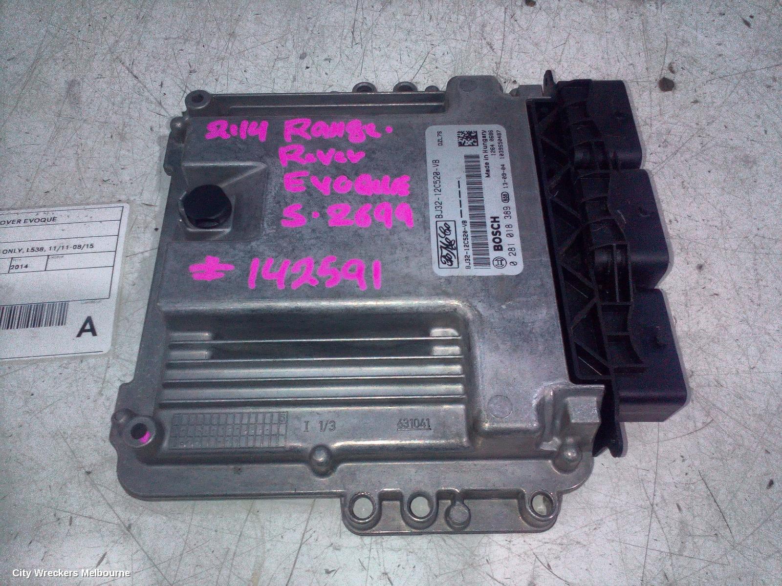 LAND ROVER RANGEROVER EVOQUE ECU, ENGINE ECU, 2.2, DIESEL, ECU ONLY, L538, 11/2011 - 08/2015