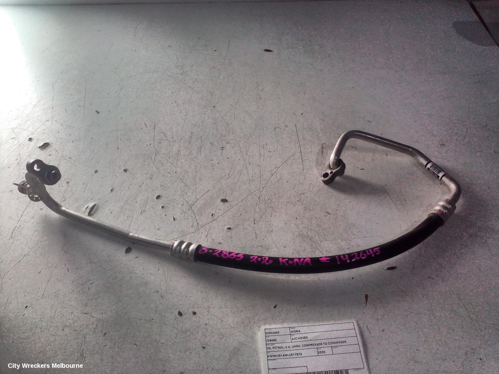 HYUNDAI KONA A/C HOSES, OS, PETROL, 2.0, G4NH, COMPRESSOR TO CONDENSER, 09/2017 - 10/2020