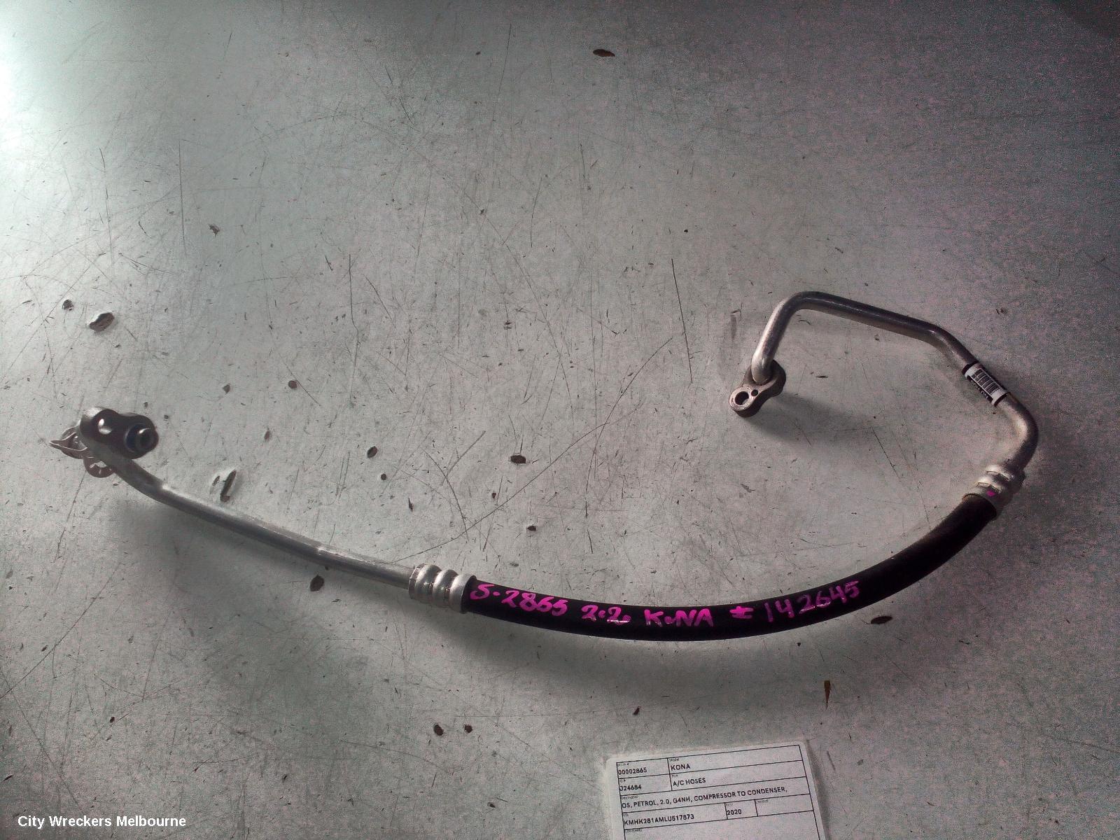 HYUNDAI KONA A/C HOSES, OS, PETROL, 2.0, G4NH, COMPRESSOR TO CONDENSER, 09/2017 - 10/2020