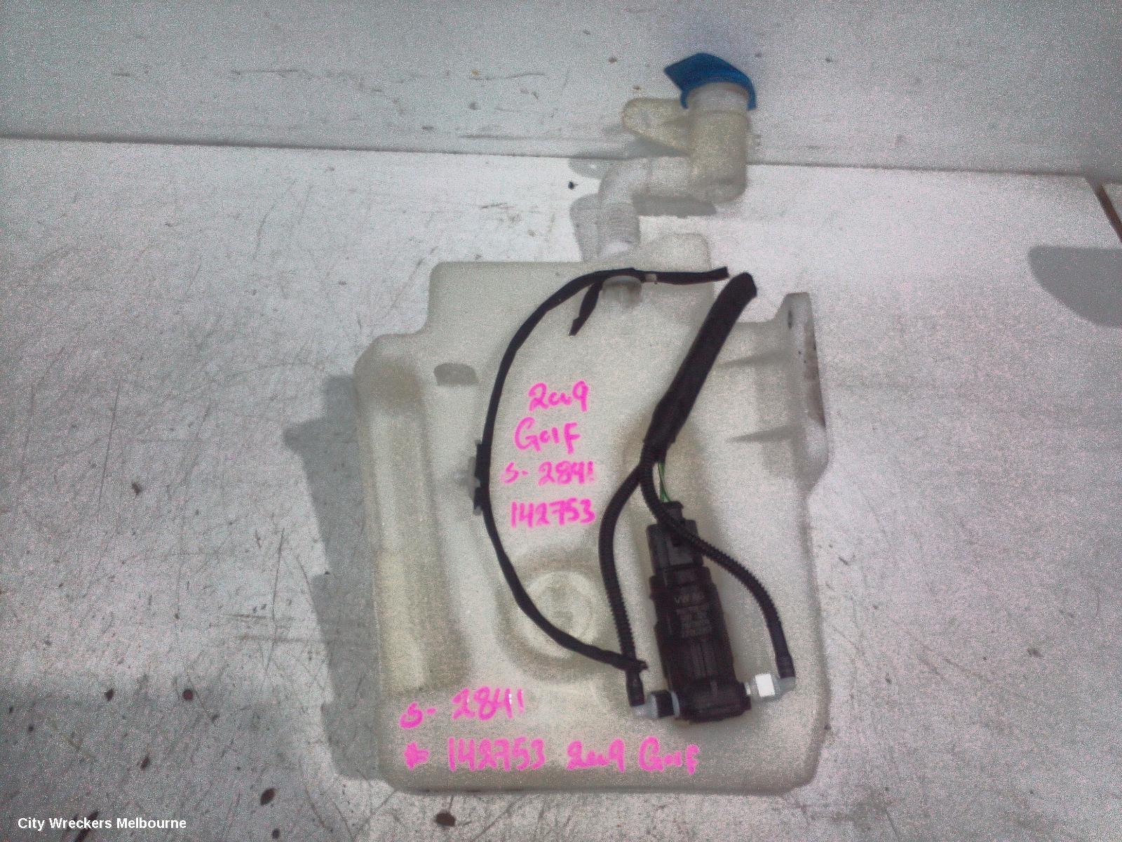 VOLKSWAGEN GOLF WASHER BOTTLE, GEN 5-GEN 6, NON H/LAMP WASHER TYPE, SINGLE PUMP, 06/2004 - 12/2015