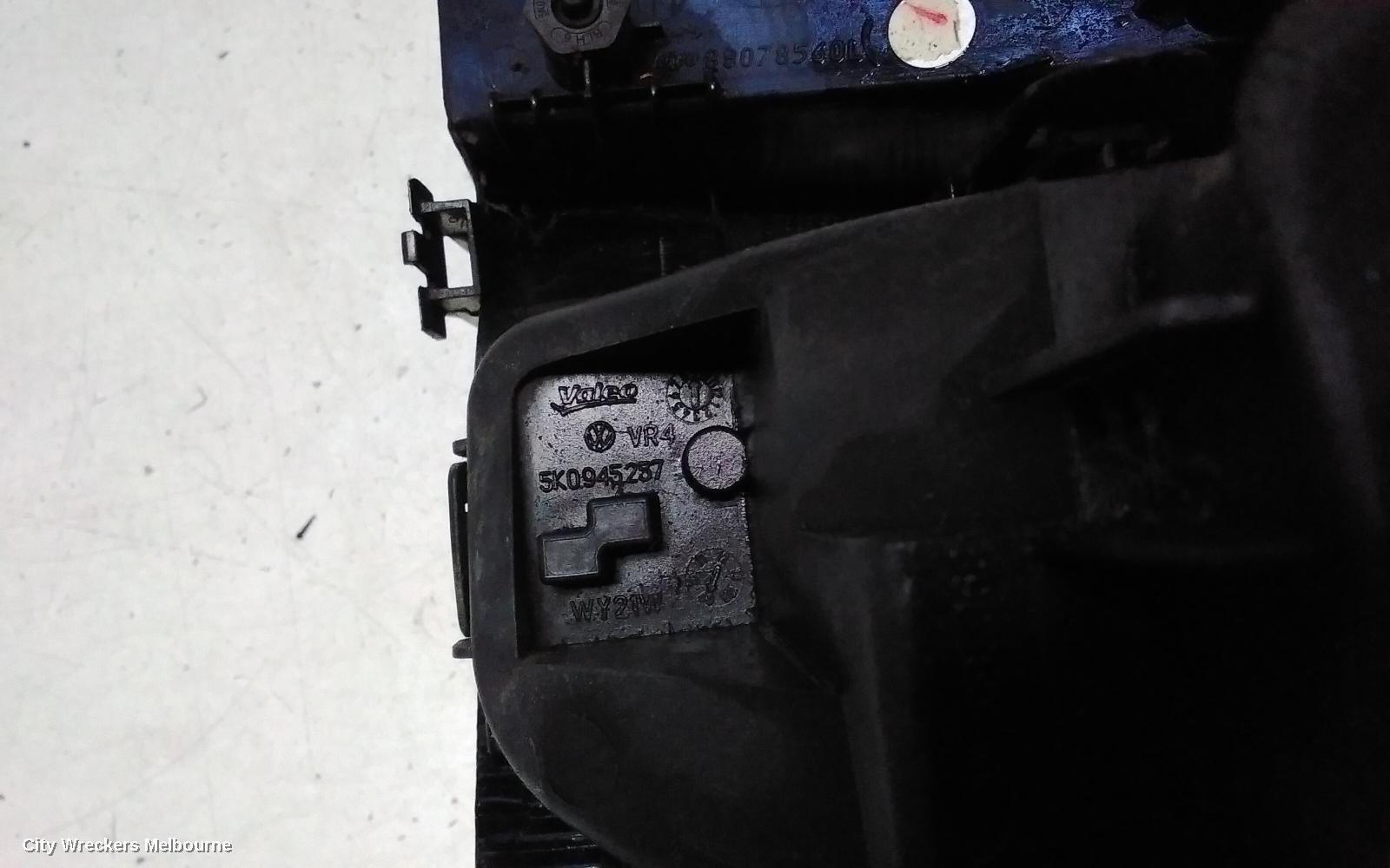 VOLKSWAGEN GOLF LEFT TAILLIGHT, GEN 5, HATCH, NON TINTED TYPE, 06/2004 - 02/2009
