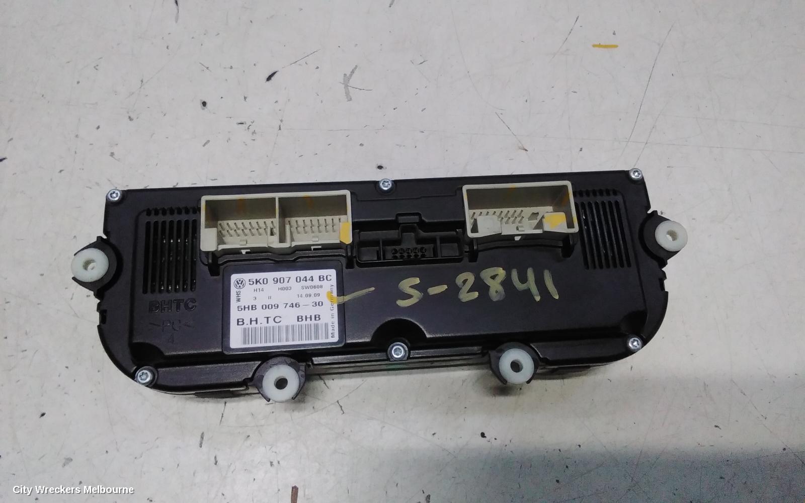 VOLKSWAGEN GOLF HEATER/AC CONTROLS, GEN 6, CLIMATE CONTROL, NON SEAT WARMER, 10/2008 - 03/2013
