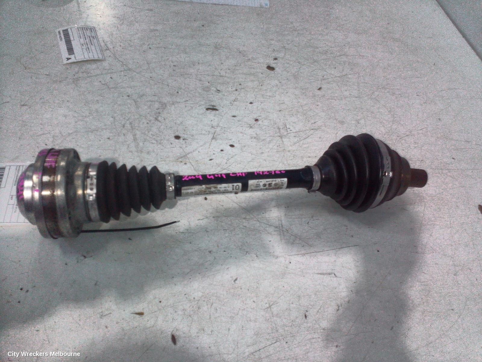 VOLKSWAGEN GOLF LEFT DRIVESHAFT, FRONT, AUTO T/M, PETROL, 1.4, GEN 6, 10/2008 - 01/2016