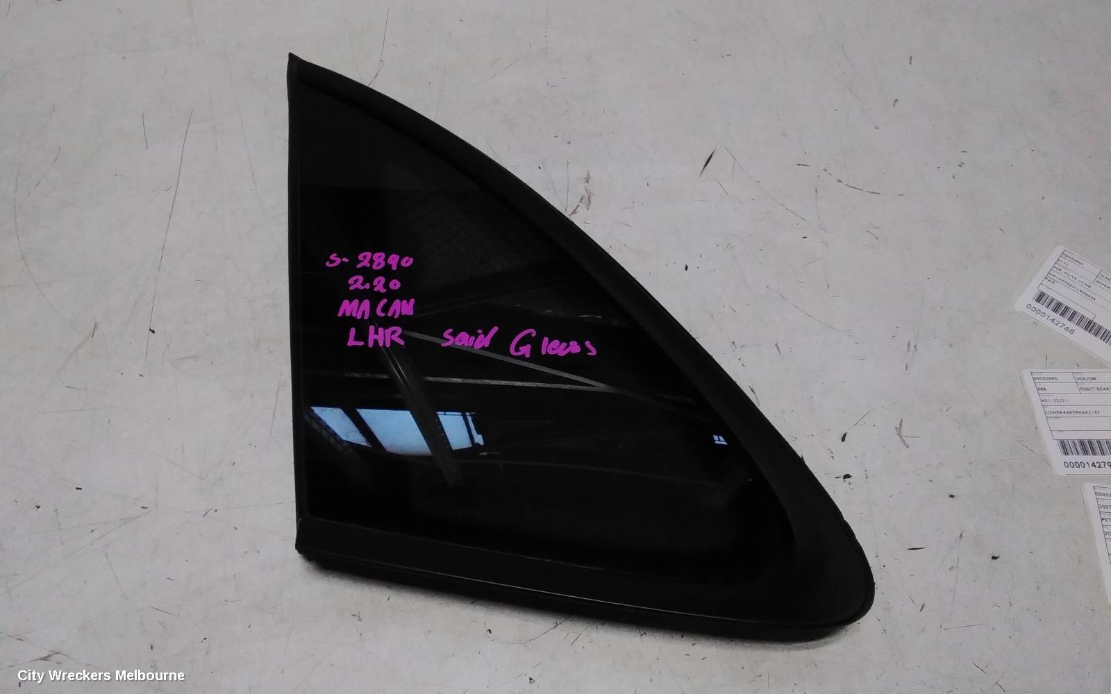 PORSCHE MACAN LEFT REAR SIDE GLASS, 95B, 06/2014 - 12/2025