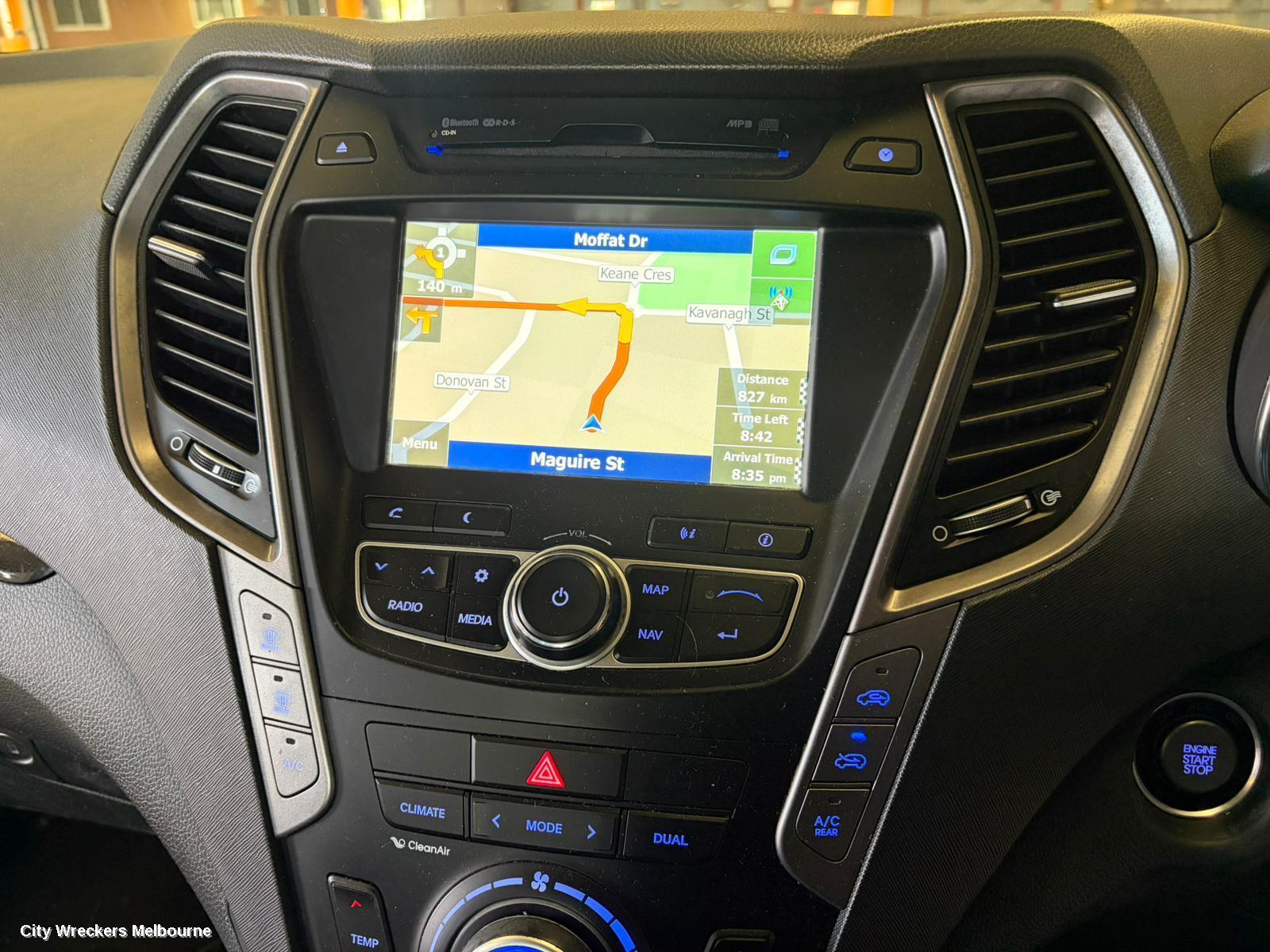 HYUNDAI SANTA FE RADIO/CD/DVD/SAT/TV, DISPLAY & CONTROL UNIT, SAT NAV TYPE, DM, 06/2012 - 05/2015