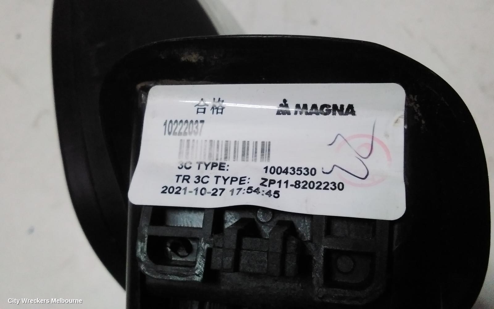 MG MG3 RIGHT DOOR MIRROR, SZP1, W/ ELECT ADJ TYPE, BLACK, 07/2016 - 10/2025