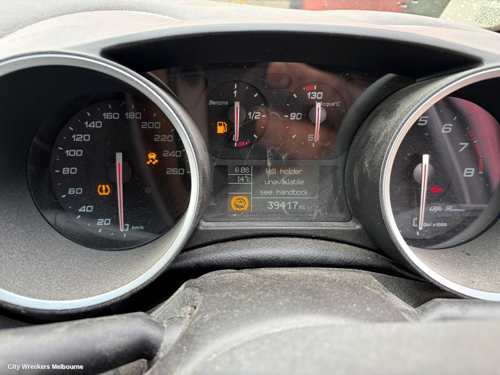 ALFA ROMEO GIULIETTA INSTRUMENT CLUSTER, 940 SERIES, 01/2011 - 12/2020
