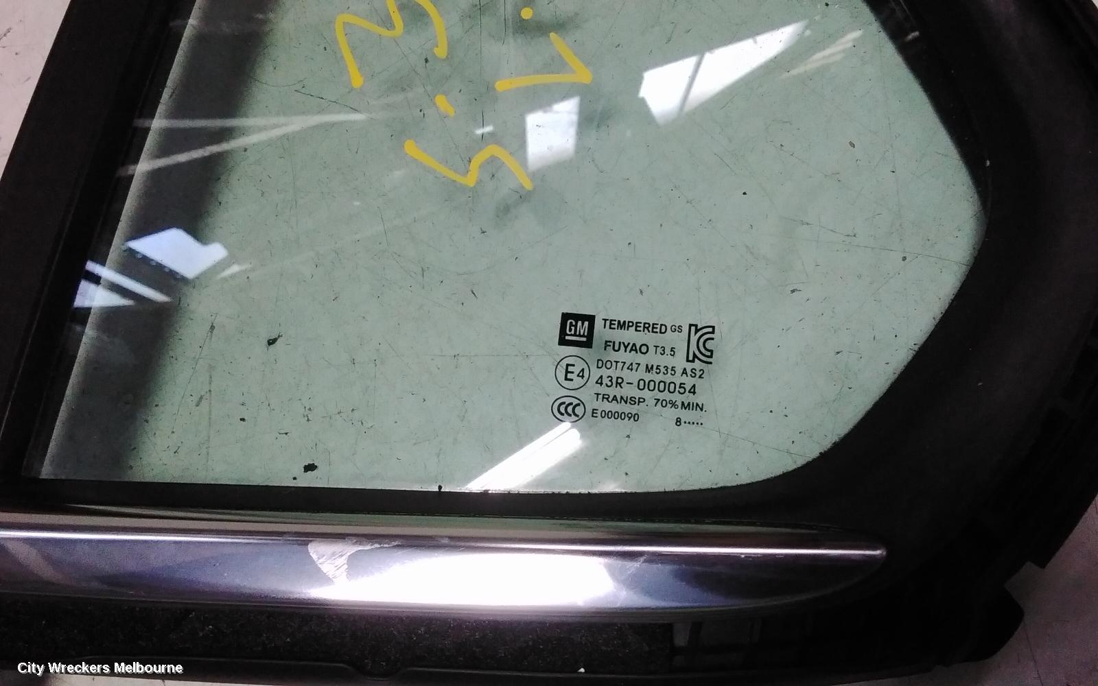 HOLDEN TRAX LEFT REAR 1/4 DOOR GLASS, TJ SERIES, 08/2013 - 12/2020