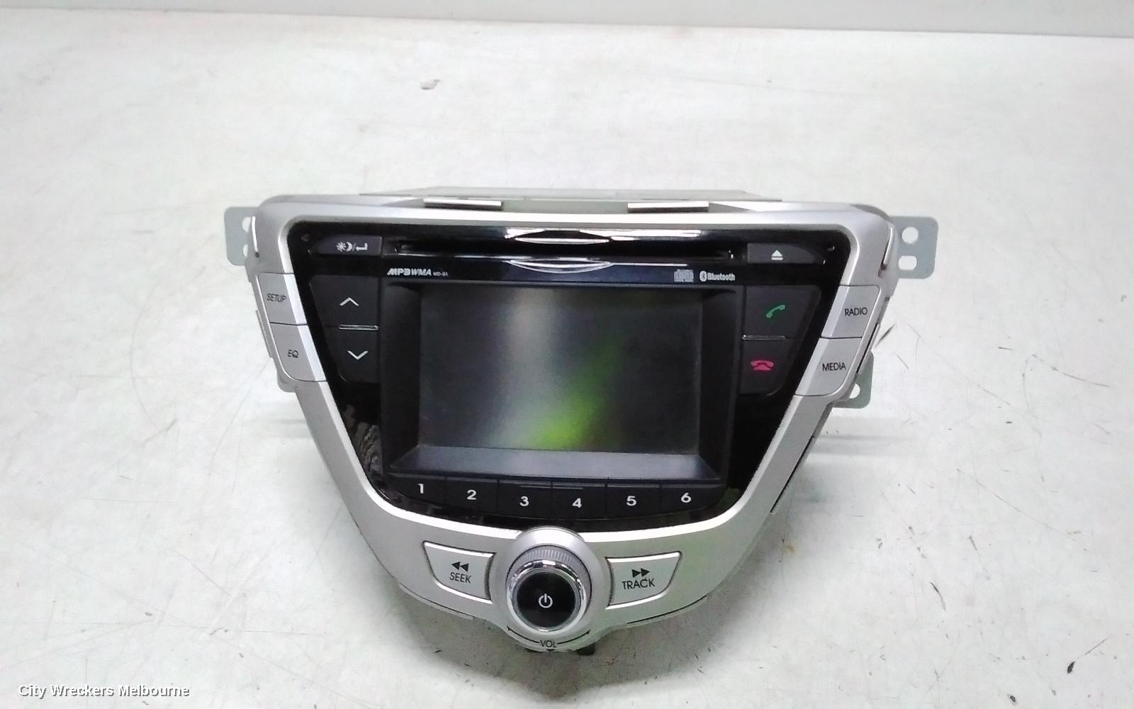 HYUNDAI ELANTRA RADIO/CD/DVD/SAT/TV, LARGE COLOUR DISPLAY SCREEN, SINGLE KNOB TYPE, MD, 03/2011 - 09/2013