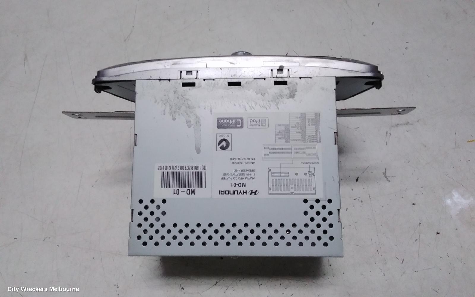HYUNDAI ELANTRA RADIO/CD/DVD/SAT/TV, LARGE COLOUR DISPLAY SCREEN, SINGLE KNOB TYPE, MD, 03/2011 - 09/2013