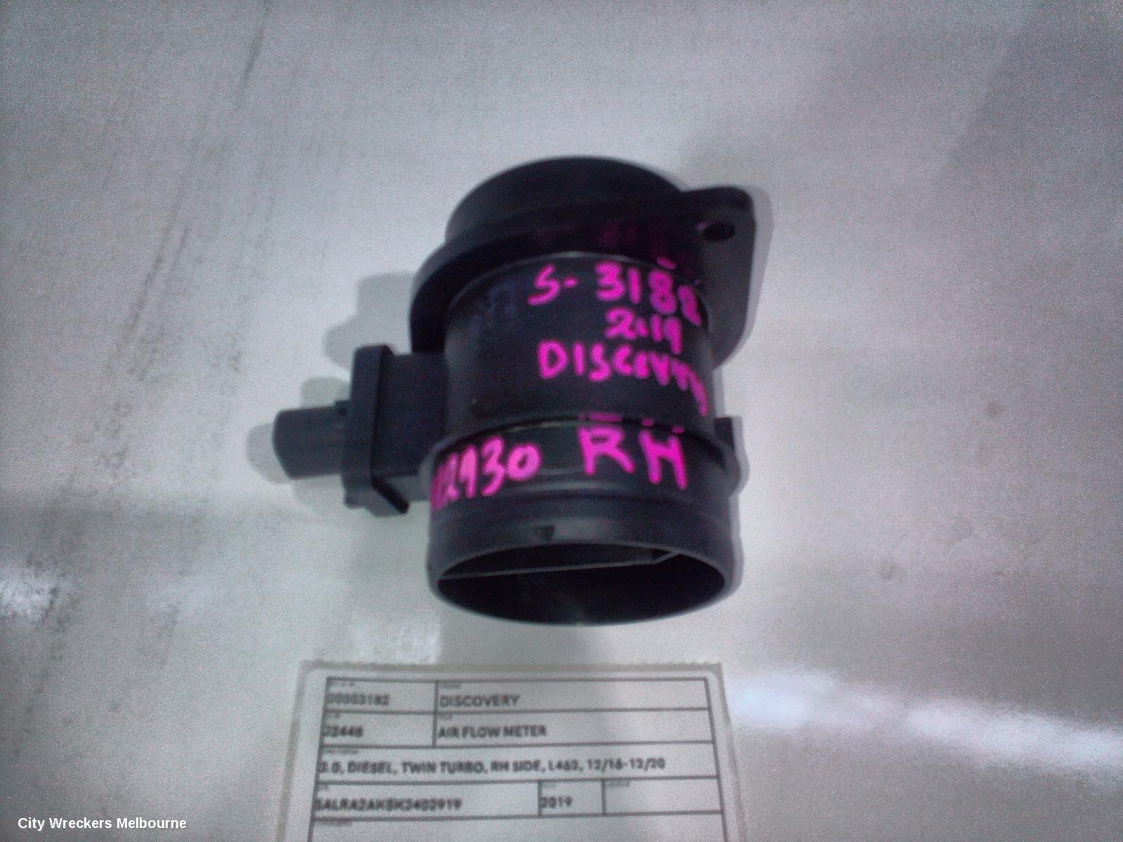 LAND ROVER DISCOVERY AIR FLOW METER, 3.0, DIESEL, TWIN TURBO, RH SIDE, L462, 12/2016 - 12/2020