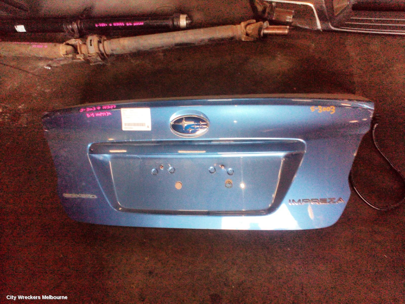 SUBARU IMPREZA BOOTLID/TAILGATE, BOOTLID, G4, NON SPOILERED TYPE, 12/2011 - 08/2017