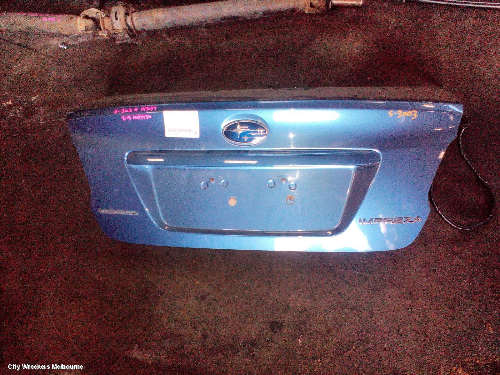 SUBARU IMPREZA BOOTLID/TAILGATE, BOOTLID, G4, NON SPOILERED TYPE, 12/2011 - 08/2017