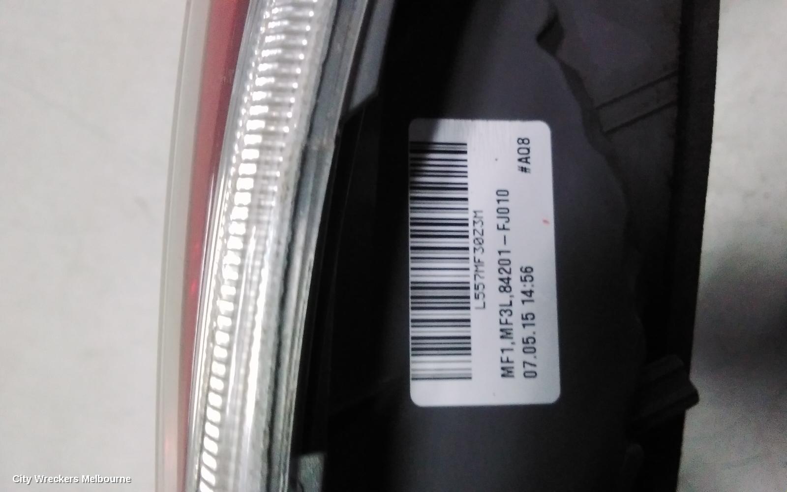 SUBARU IMPREZA LEFT TAILLIGHT, G4, SEDAN, IN BODY, 12/2011 - 08/2017