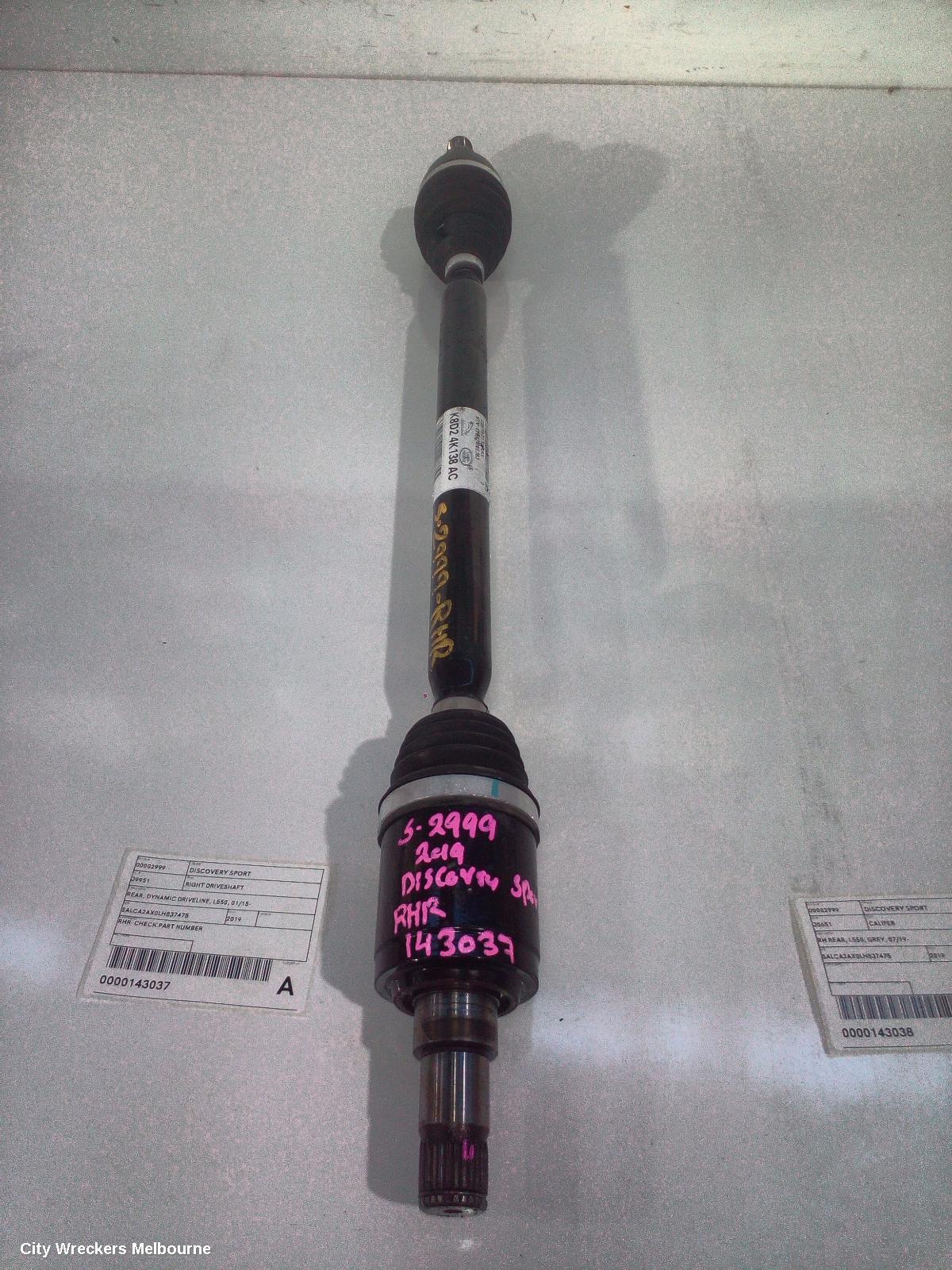 LAND ROVER DISCOVERY SPORT RIGHT DRIVESHAFT, REAR, DYNAMIC DRIVELINE, L550, 01/2015 ONWARDS