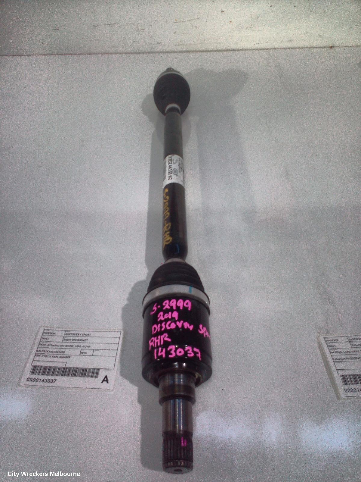 LAND ROVER DISCOVERY SPORT RIGHT DRIVESHAFT, REAR, DYNAMIC DRIVELINE, L550, 01/2015 ONWARDS