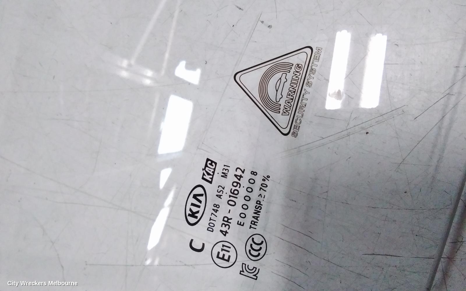 KIA PICANTO RIGHT FRONT DOOR WINDOW, JA, 05/2017 ONWARDS