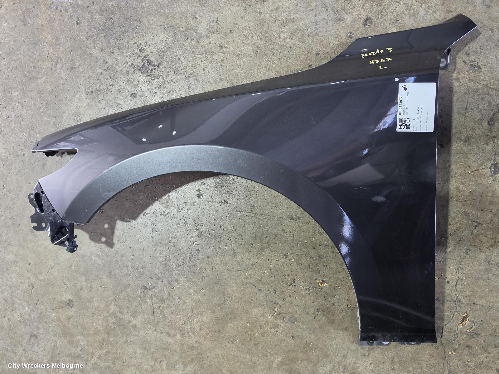 MAZDA 3 LEFT GUARD, BP, SEDAN, 03/2019 ONWARDS