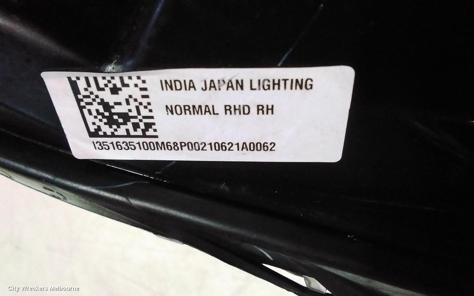 SUZUKI BALENO RIGHT HEADLAMP, EW, HALOGEN TYPE, 04/2016 - 12/2022